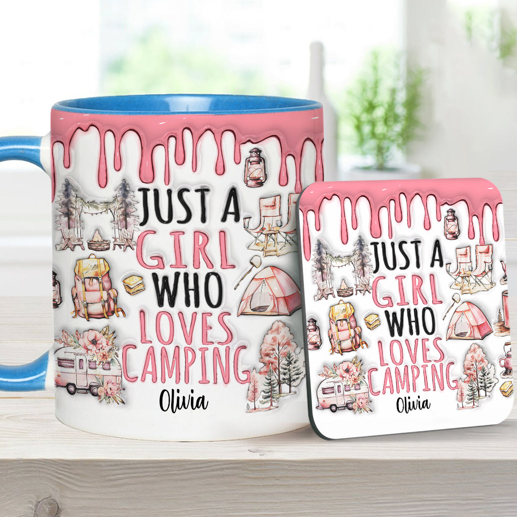 Just A Girl Who Loves Camping - Personalized Camping Accent Mug