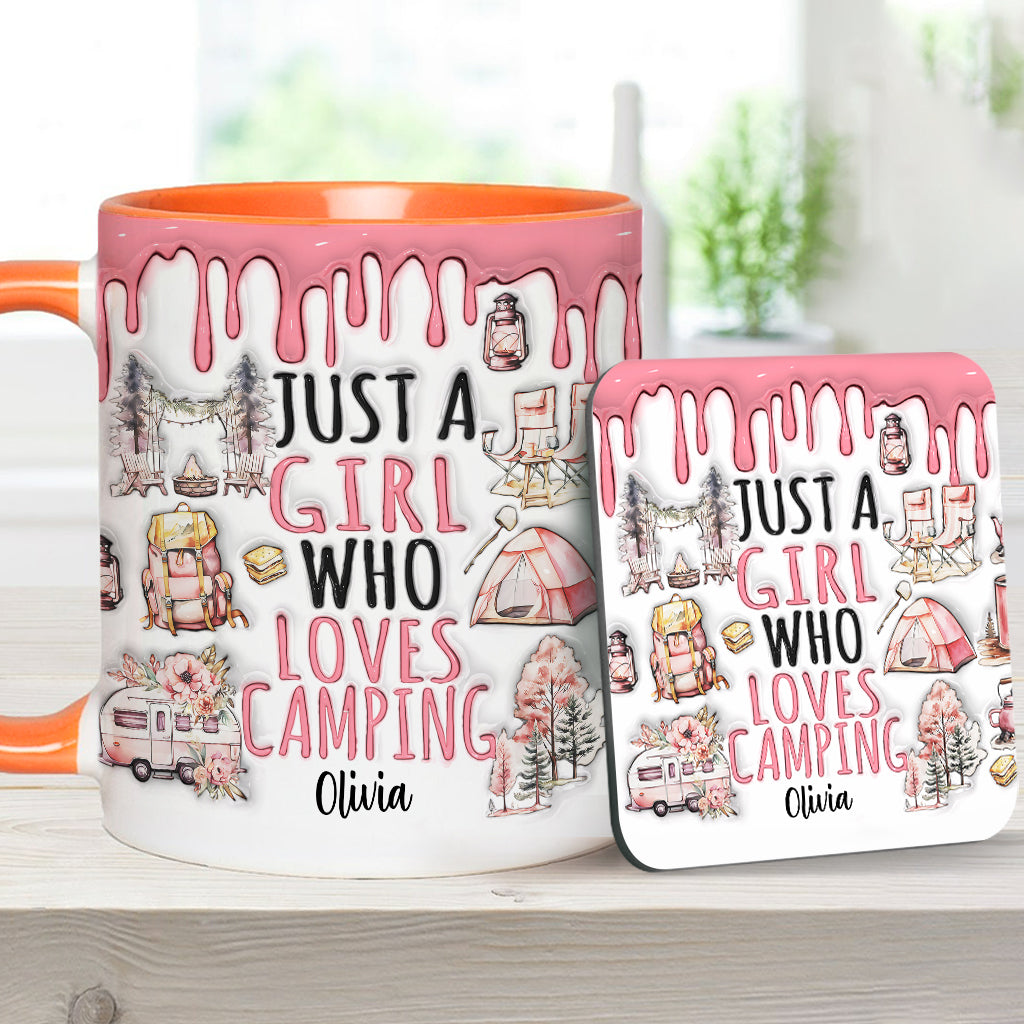 Just A Girl Who Loves Camping - Personalized Camping Accent Mug