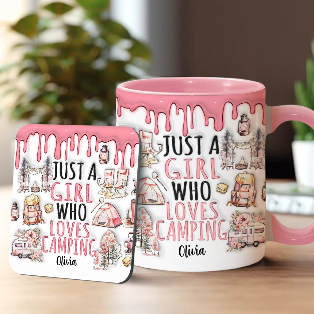 Just A Girl Who Loves Camping - Personalized Camping Accent Mug