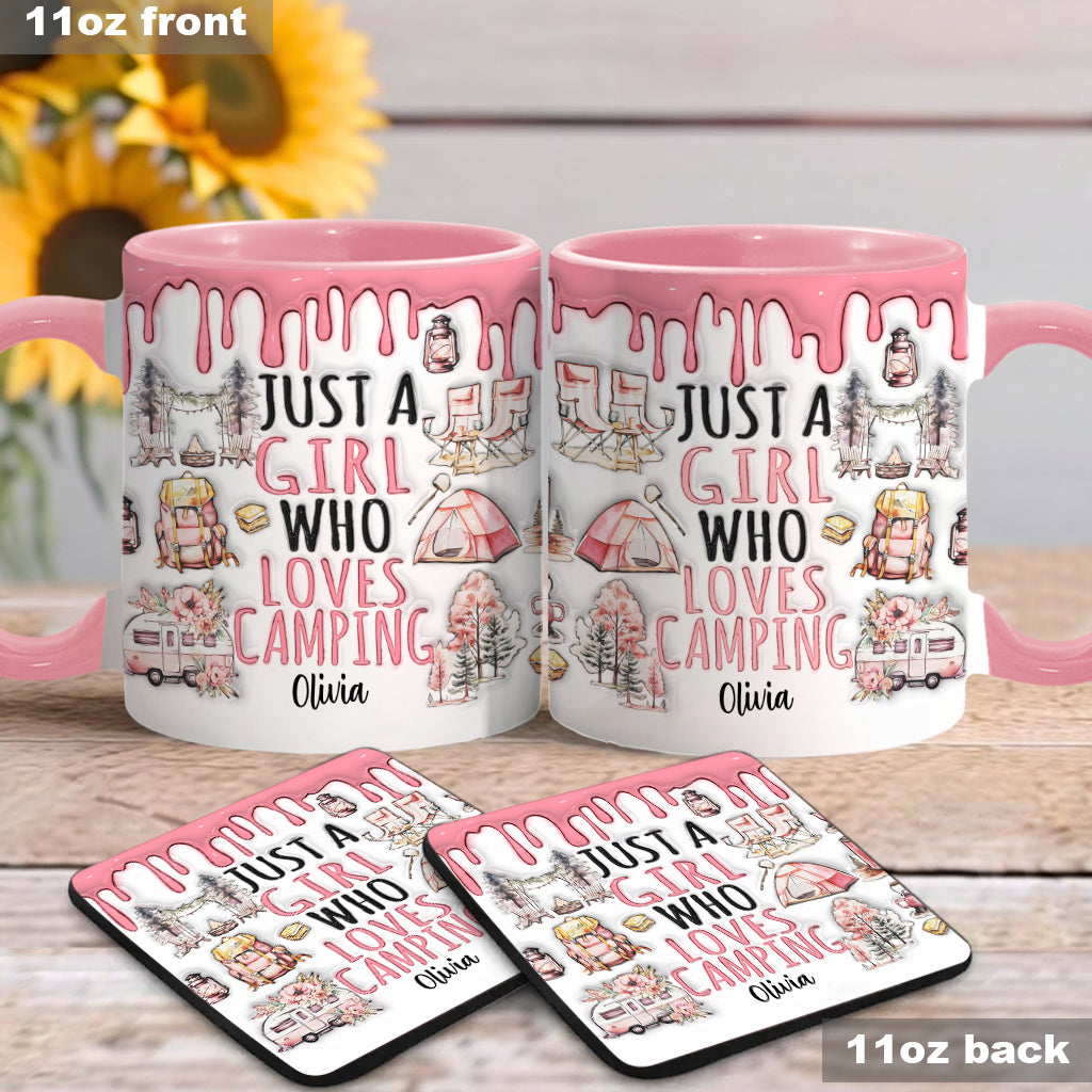 Just A Girl Who Loves Camping - Personalized Camping Accent Mug
