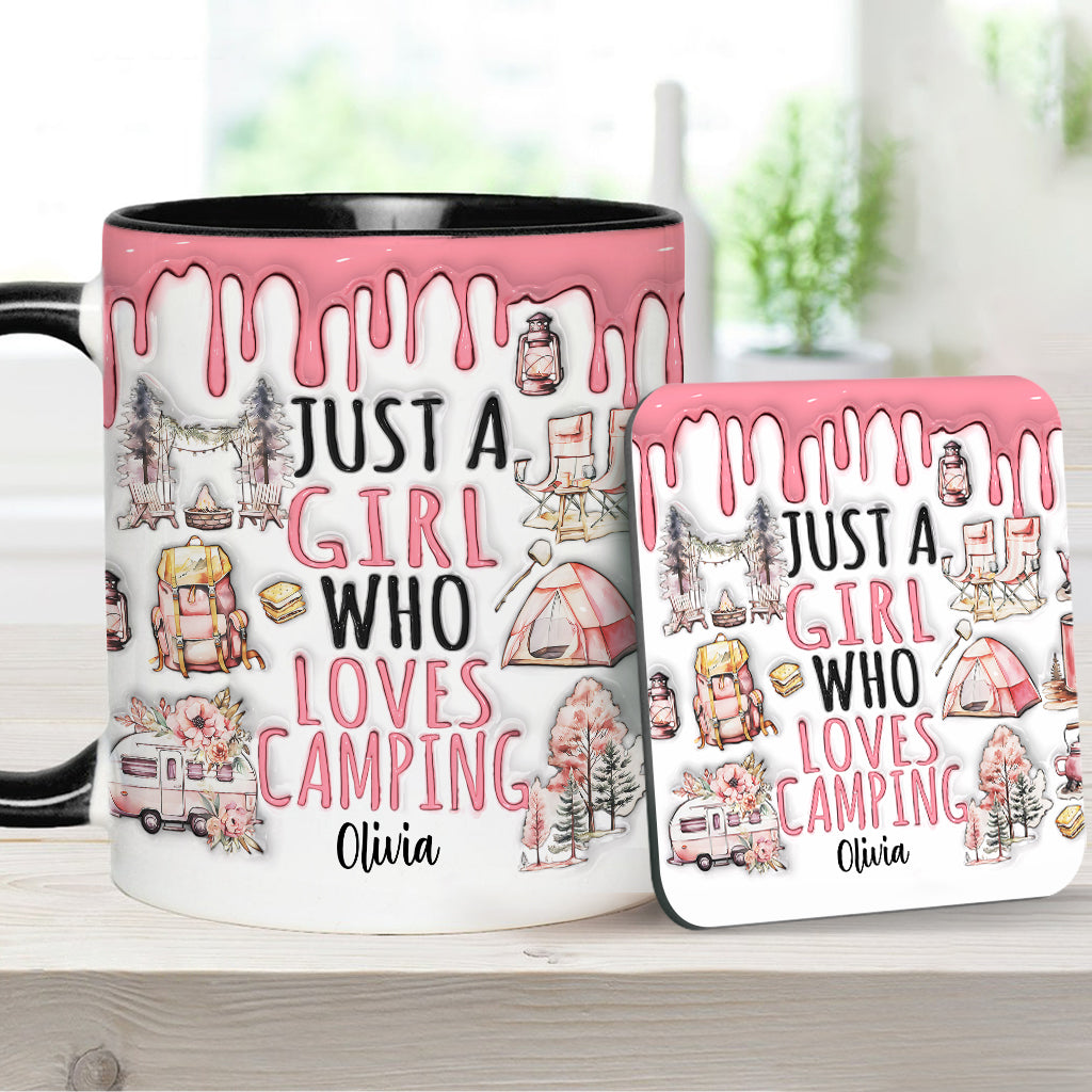 Just A Girl Who Loves Camping - Personalized Camping Accent Mug