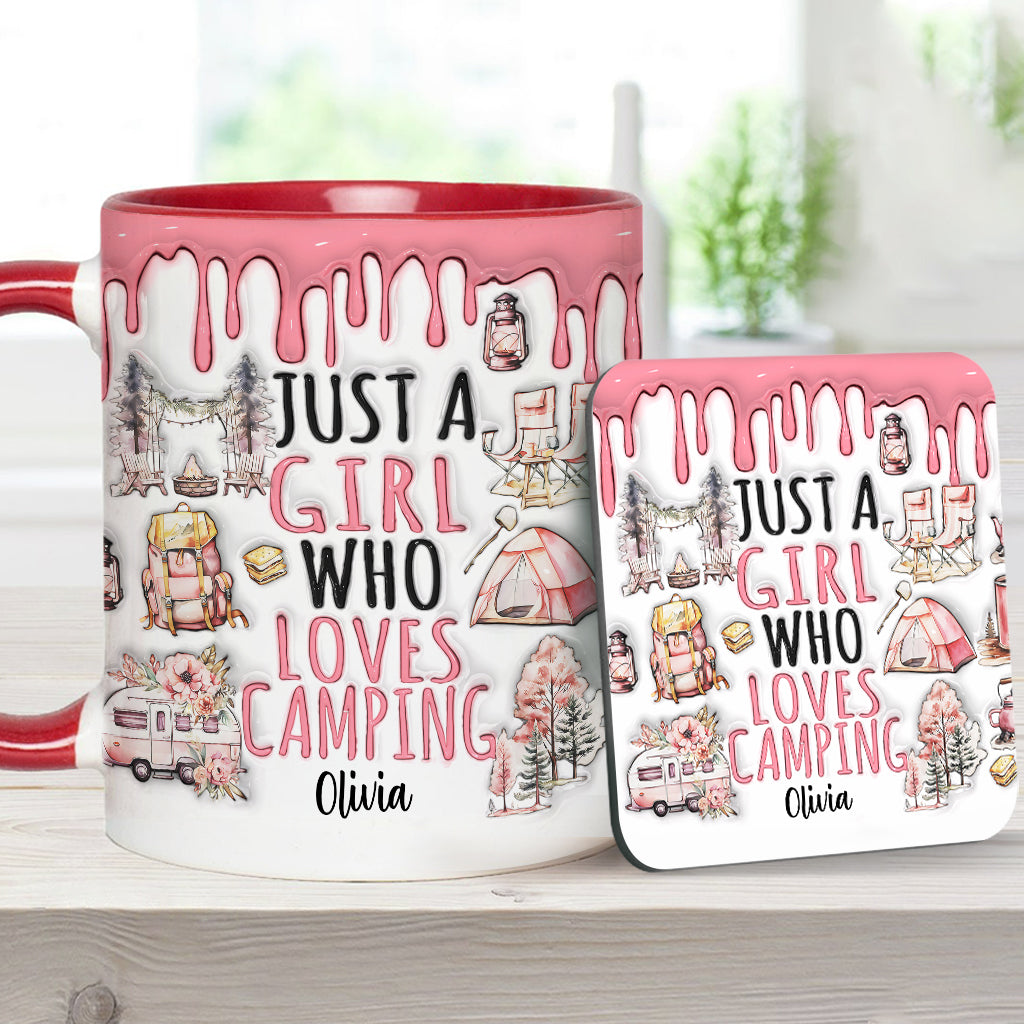 Just A Girl Who Loves Camping - Personalized Camping Accent Mug