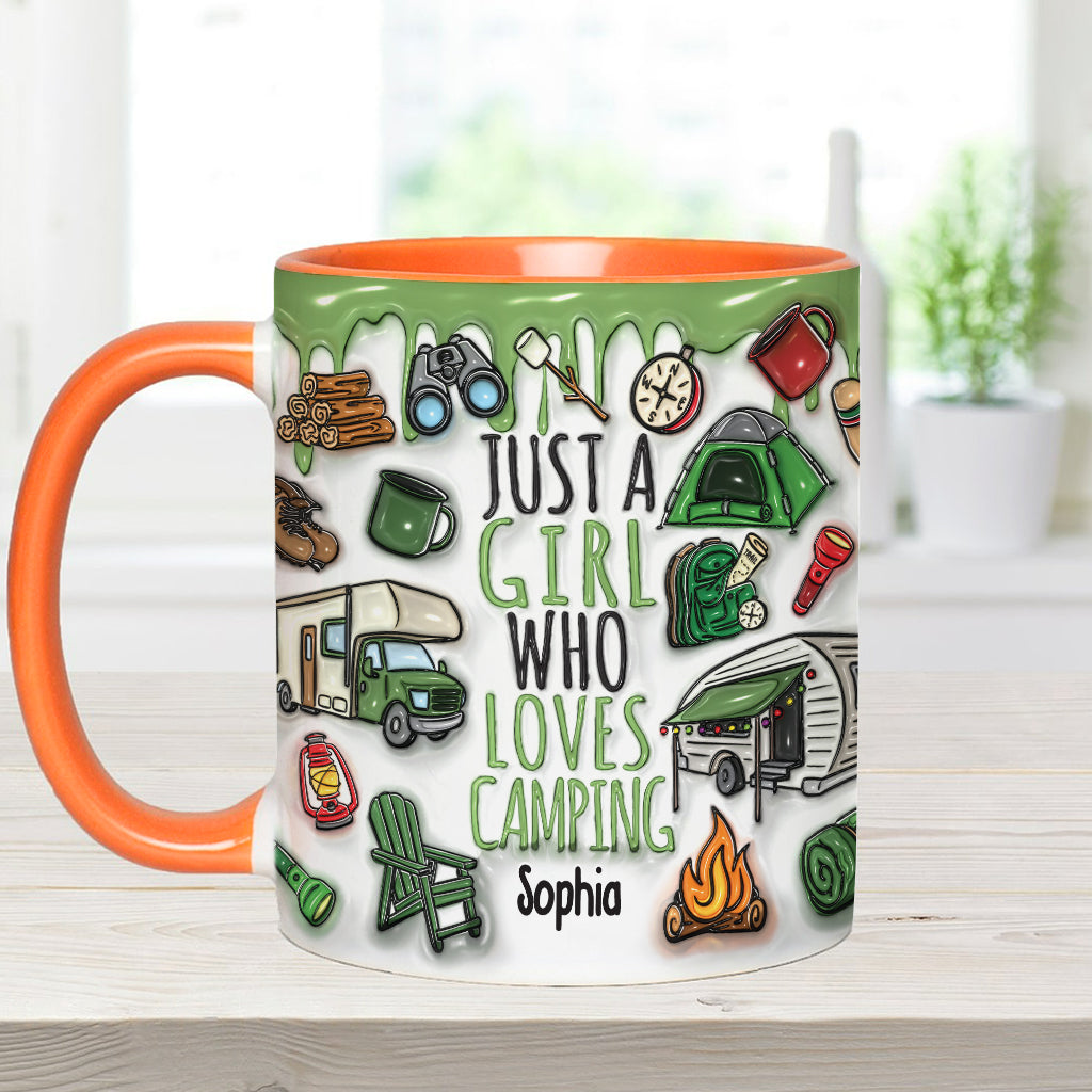 Just A Girl Who Loves Camping - Personalized Camping Accent Mug