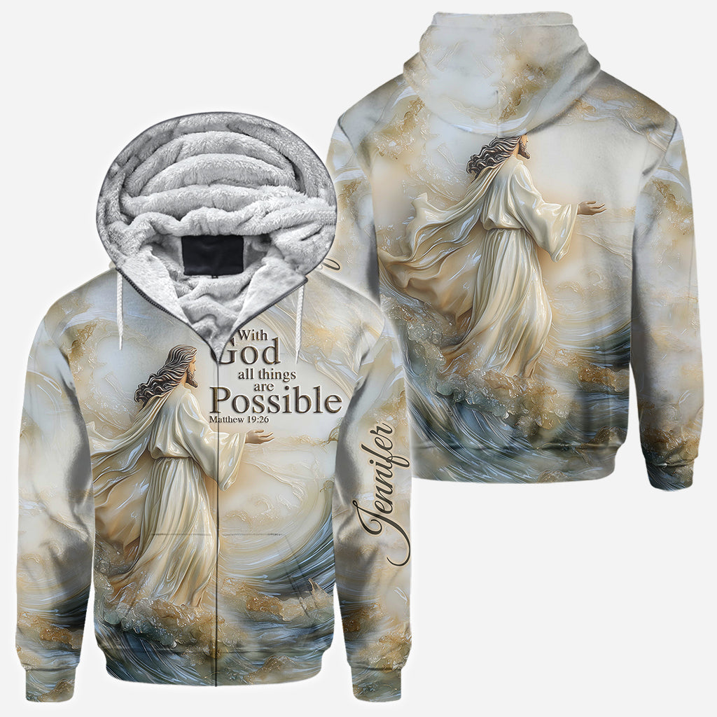 With God All Things Are Possible - Personalized Christian All Over Shirt