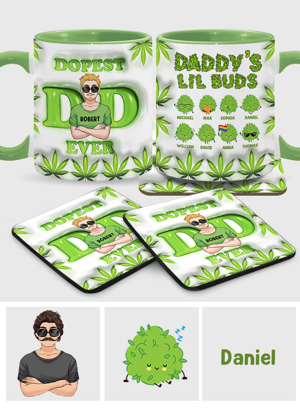 Daddy's Lil Buds World's Dopest Dad - Personalisierte Tasse mit Vater-Akzent