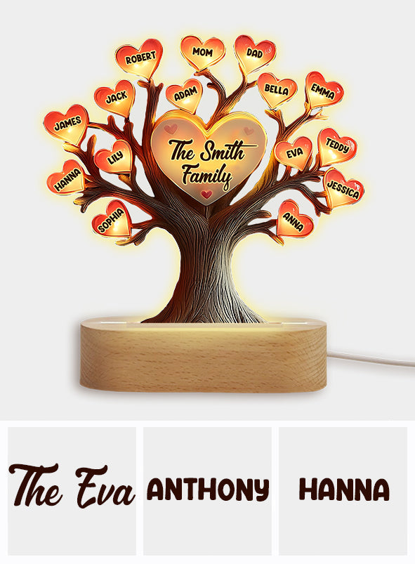 Family Tree - Personalized Family Shaped Plaque Light Base