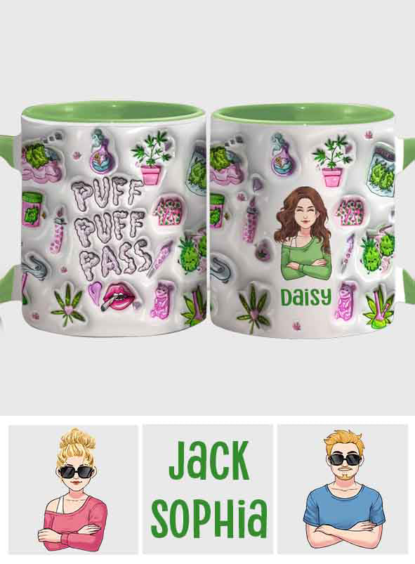 Mug gonflable 3D Puff Puff Pass - Personnalisé avec un accent cannabis