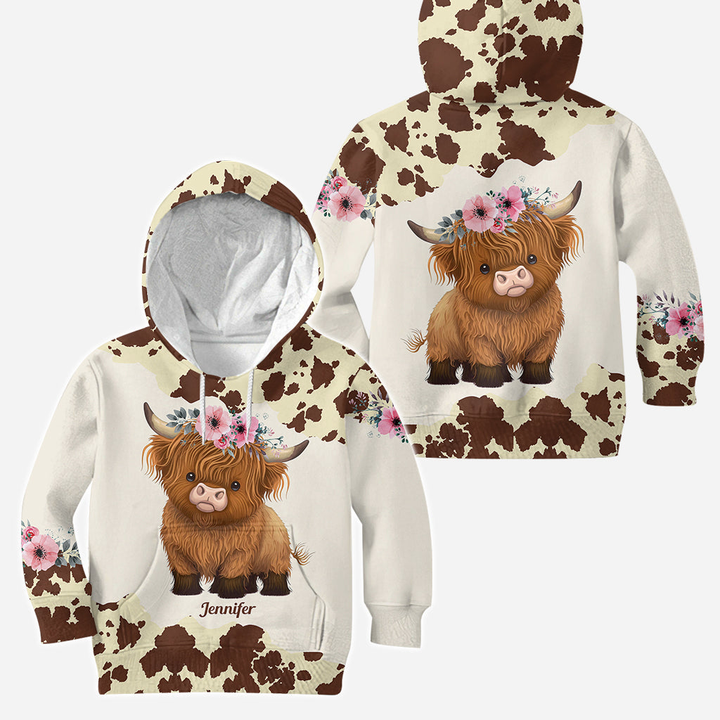 Just A Girl Who Loves Highland Cow - Personalized Highland Cow Hoodie and Leggings