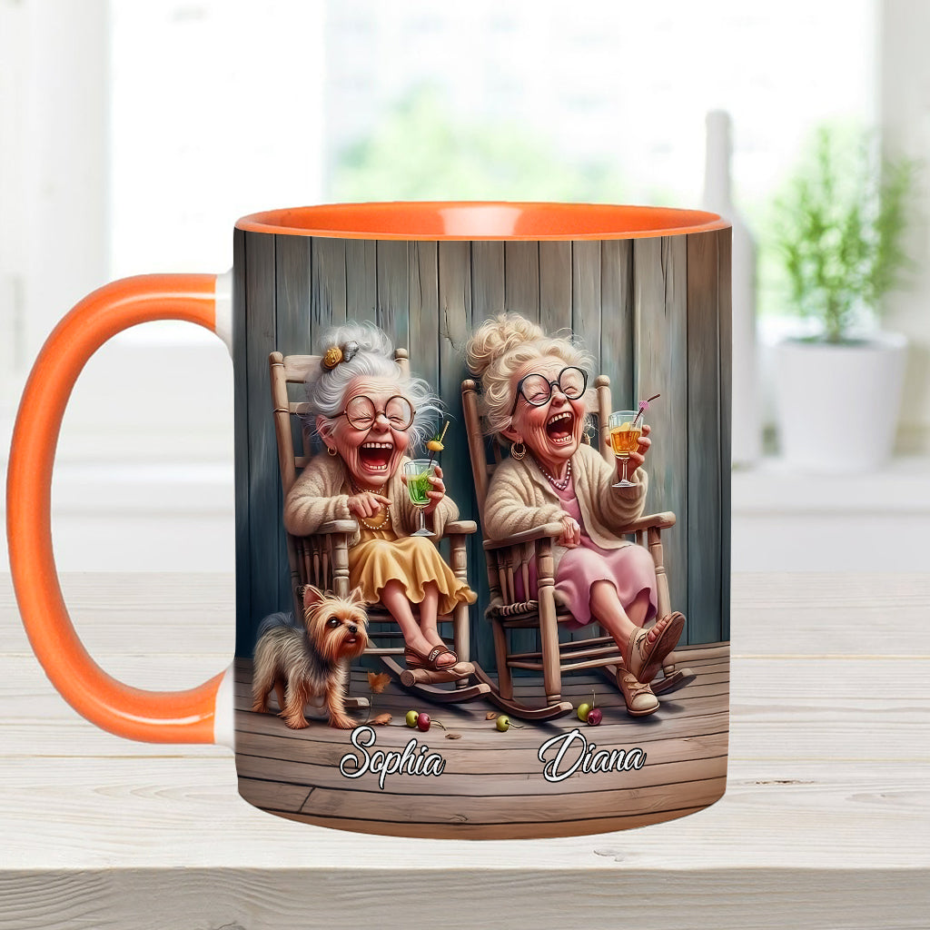 Let's Be Friends Til We Re Old And Bonkers - Personalized Bestie Accent Mug