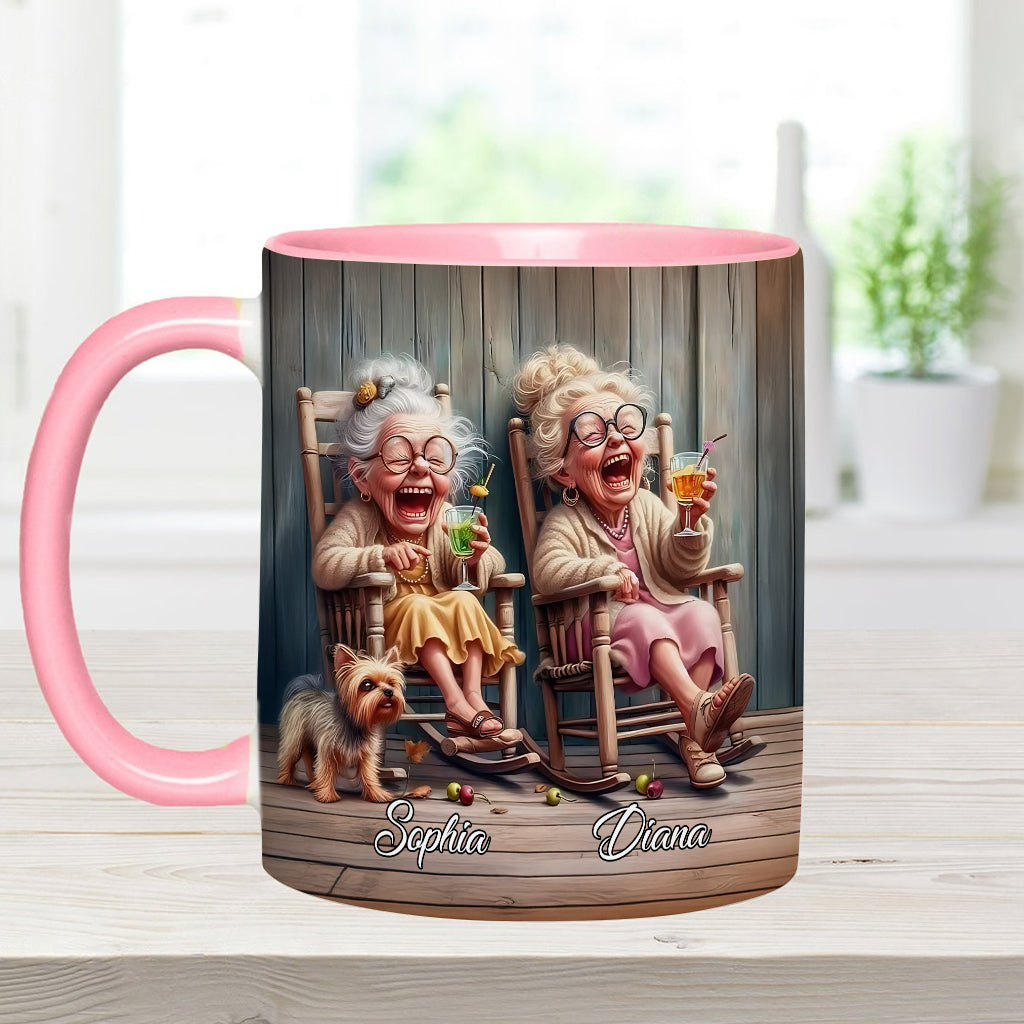 Let's Be Friends Til We Re Old And Bonkers - Personalized Bestie Accent Mug