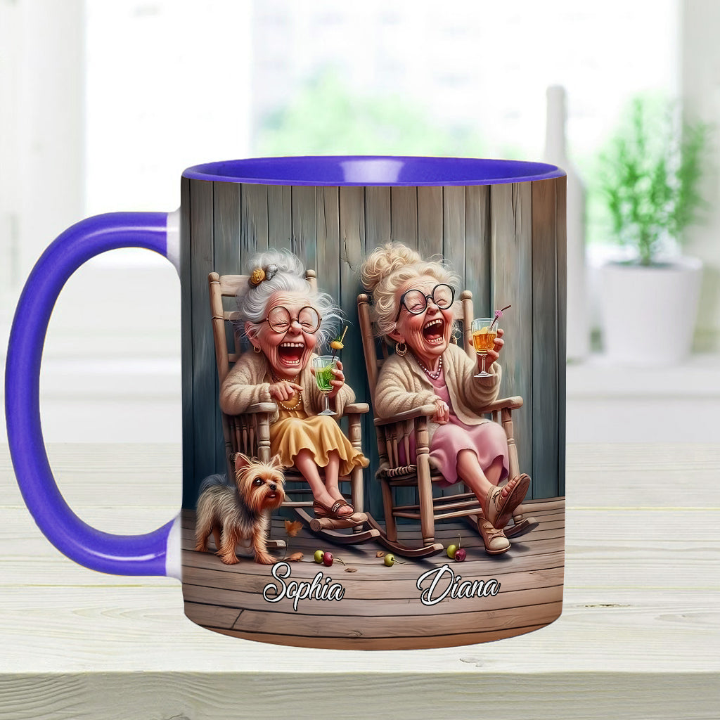Let's Be Friends Til We Re Old And Bonkers - Personalized Bestie Accent Mug