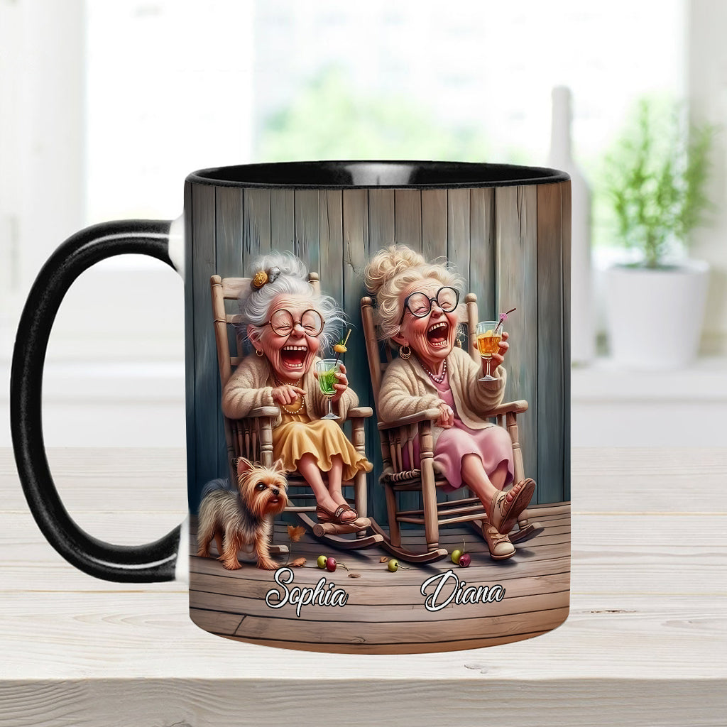 Let's Be Friends Til We Re Old And Bonkers - Personalized Bestie Accent Mug
