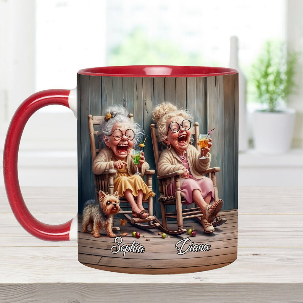 Let's Be Friends Til We Re Old And Bonkers - Personalized Bestie Accent Mug