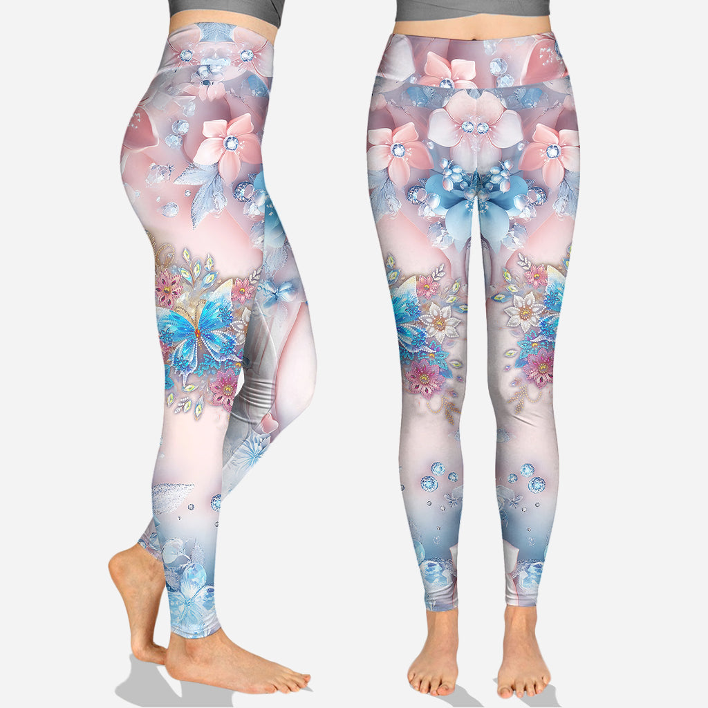 Butterfly & Flower - Personalized Butterfly Hoodie and Leggings