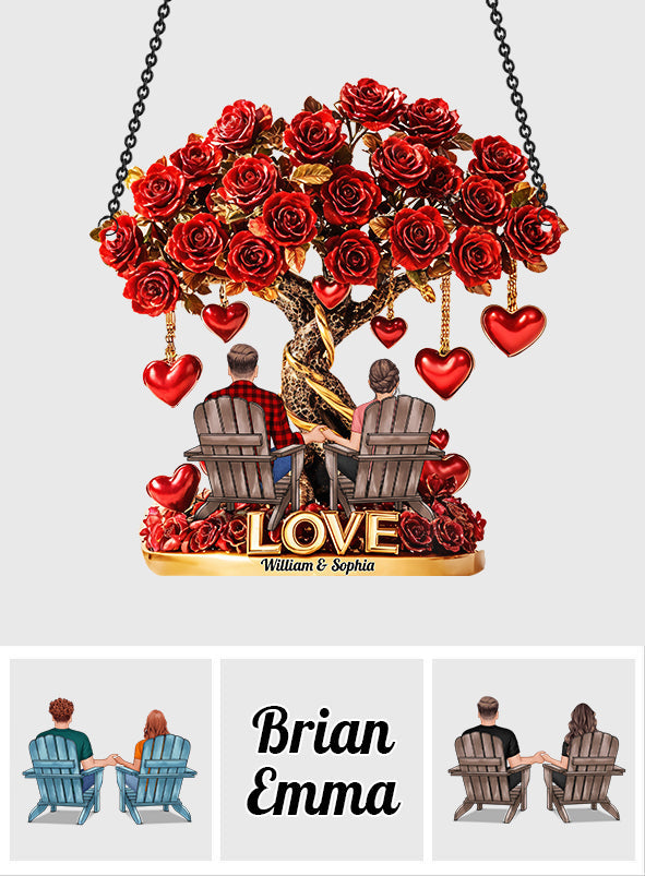 Tree of Love - Personalized Couple Window Hanging Suncatcher Ornament