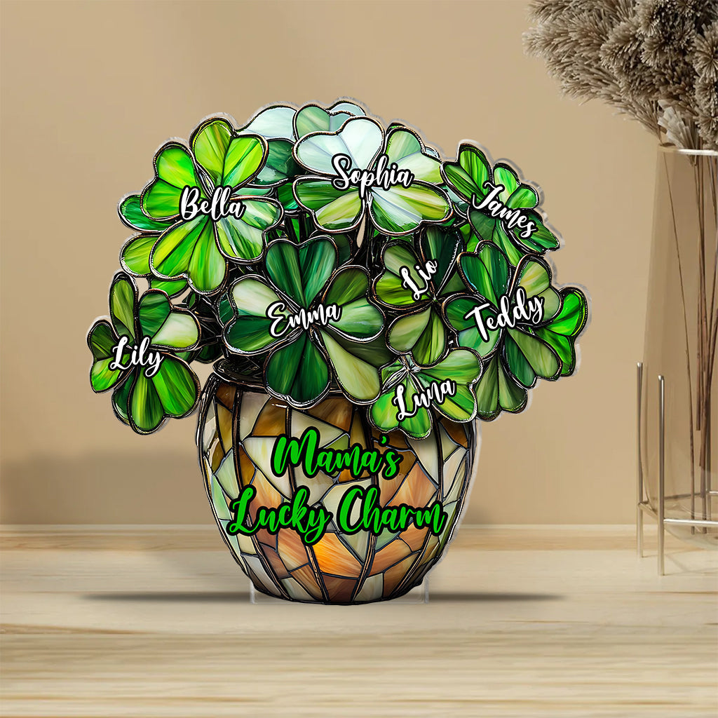 Lucky Mama - Personalized Mother Custom Shaped Acrylic Plaque