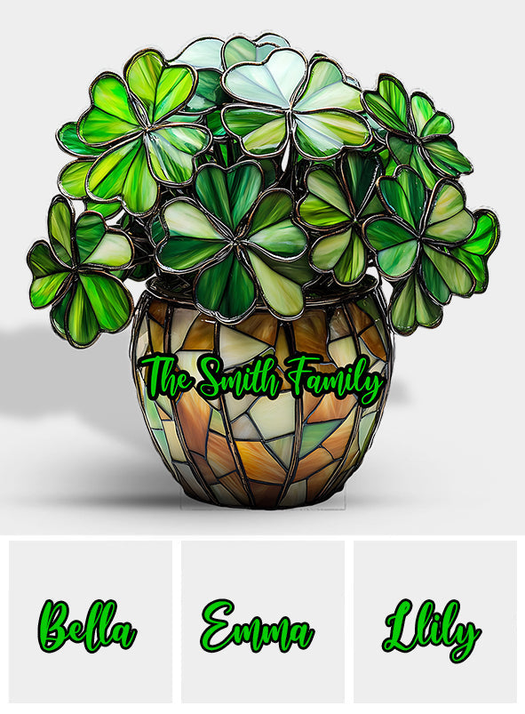 Lucky Flower - Personalized Saint Patrick's Day Custom Shaped Acrylic Plaque