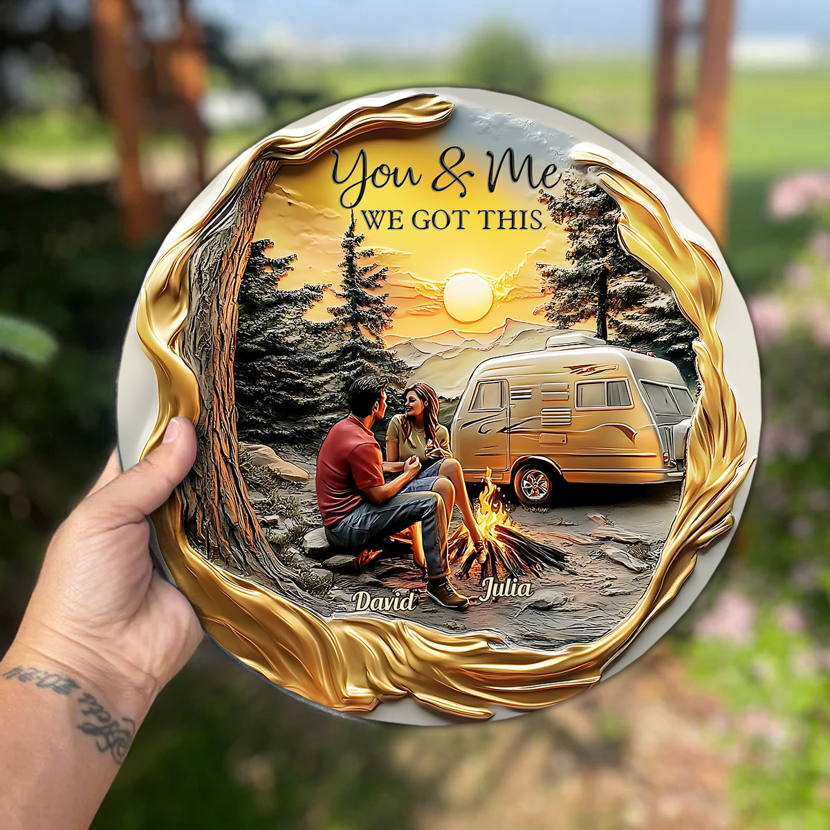 You & Me We Got This - Personalized Camping Round Shaped Stone