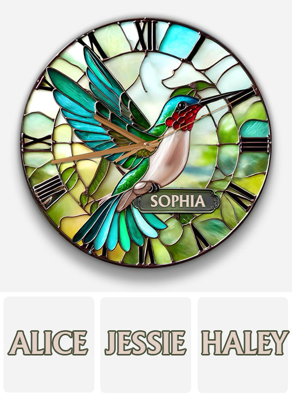 Stunning Hummingbird - Personalized Hummingbird Wall Clock