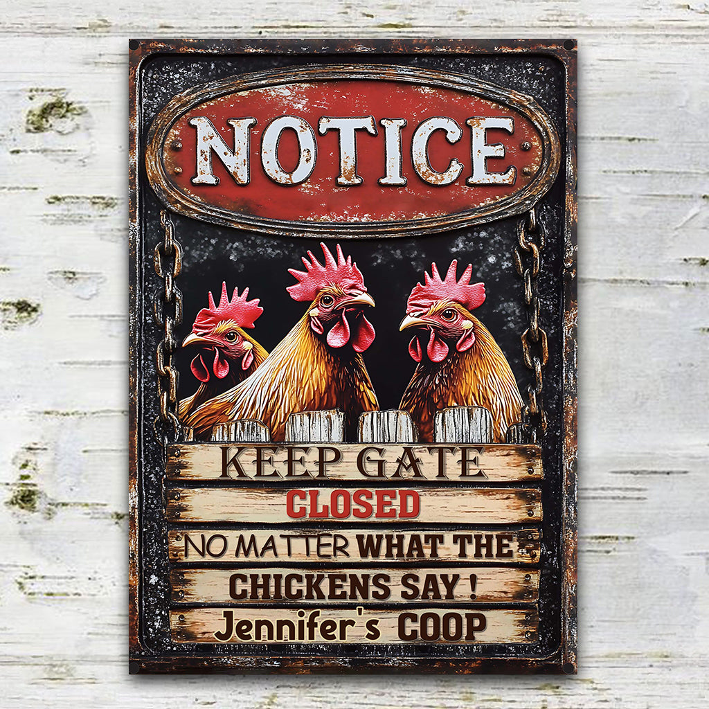 Welcome To My Coop - Personalized Chicken Rectangle Metal Sign