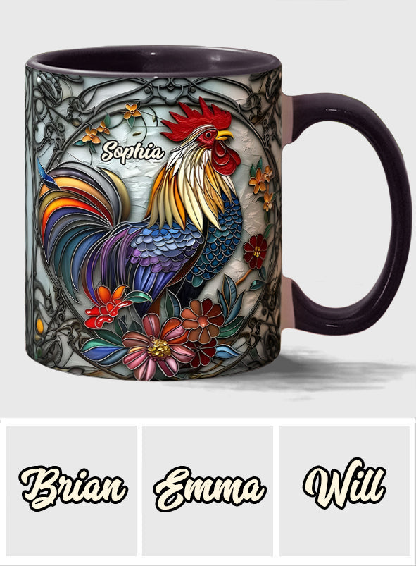 Cool Rooster - Personalized Chicken Accent Mug