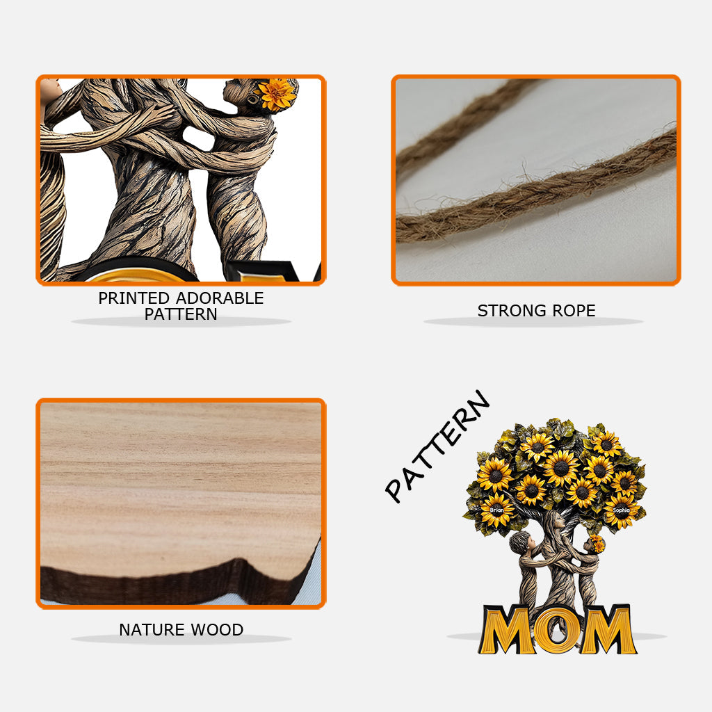 Best Mom Ever - Personalized Mother Custom Shaped Wood Sign