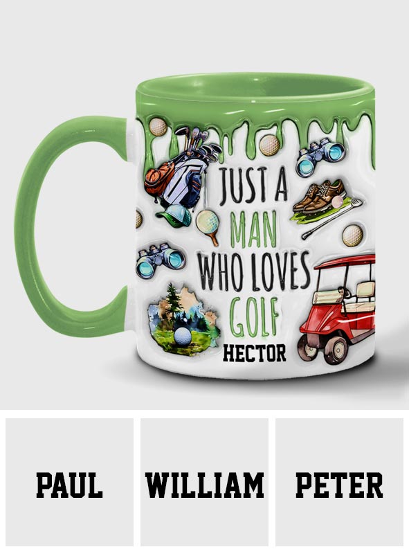Mug personnalisé « Juste un homme qui aime le golf »