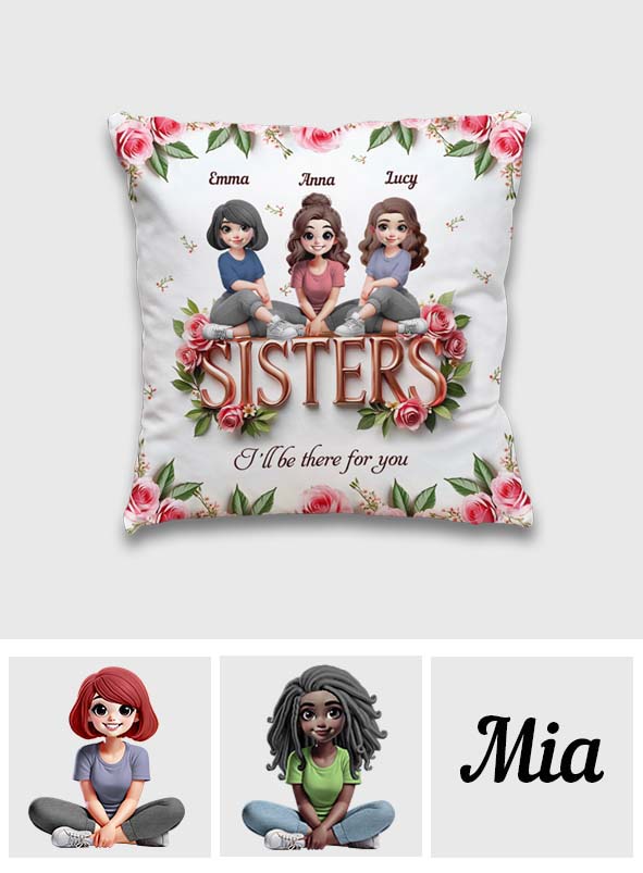 Sisters - Personalized Bestie Throw Pillow