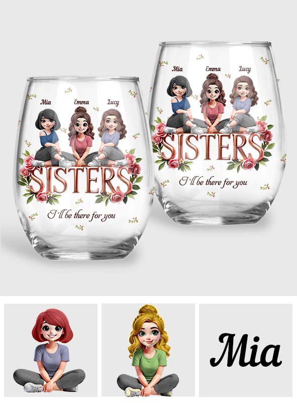 Sisters - Personalized Bestie All Over Wine Glass