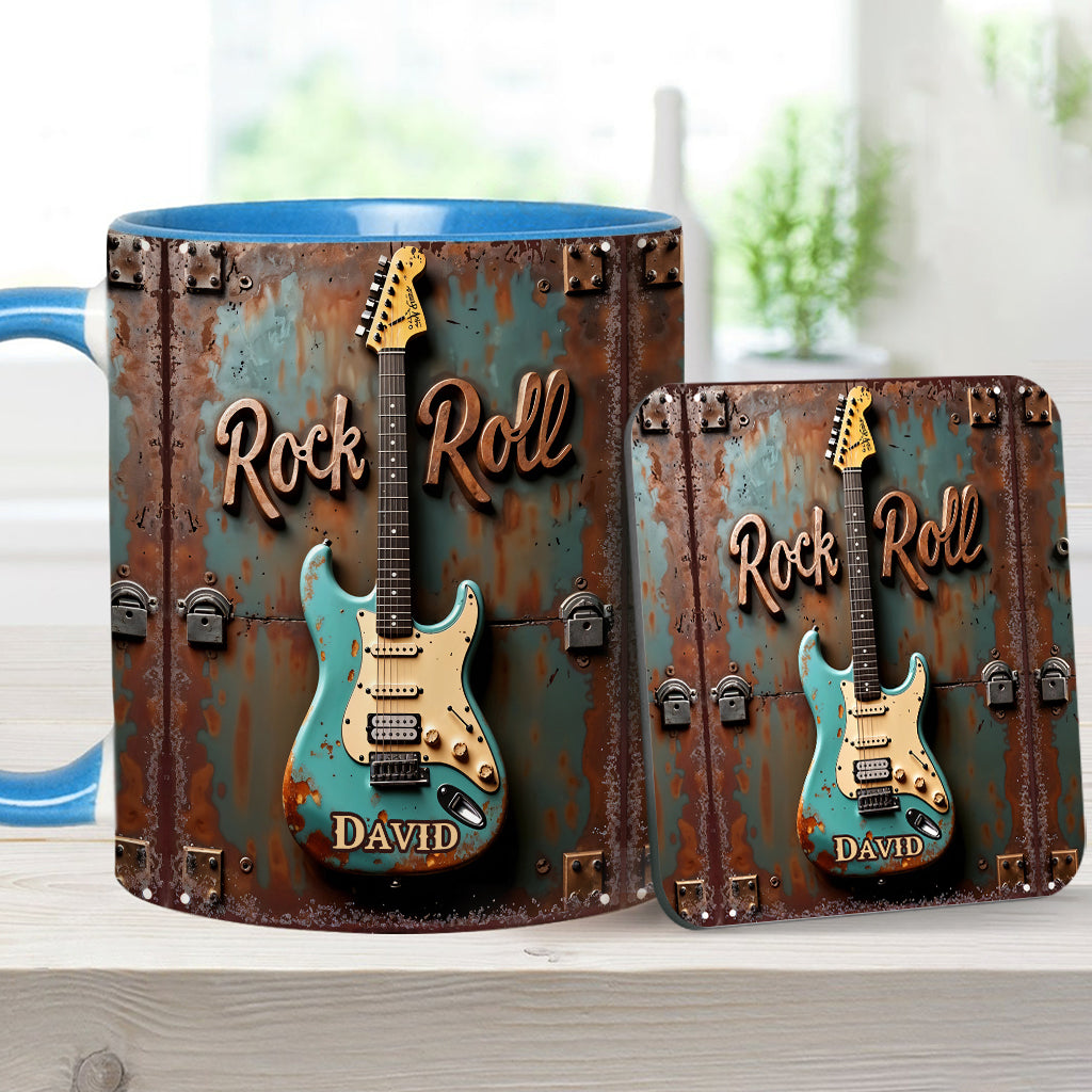 Rock & Roll - Personalized Guitar Accent Mug