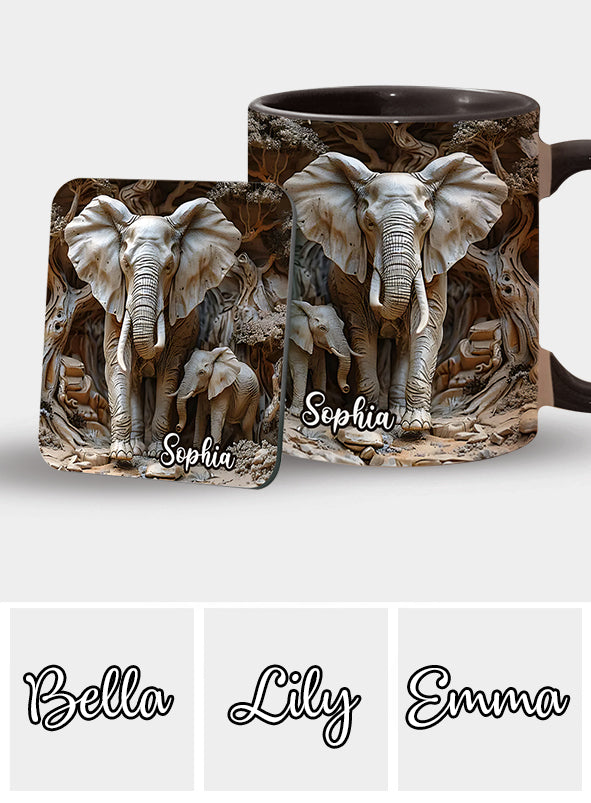 Love Elephant - Personalized Elephant Accent Mug