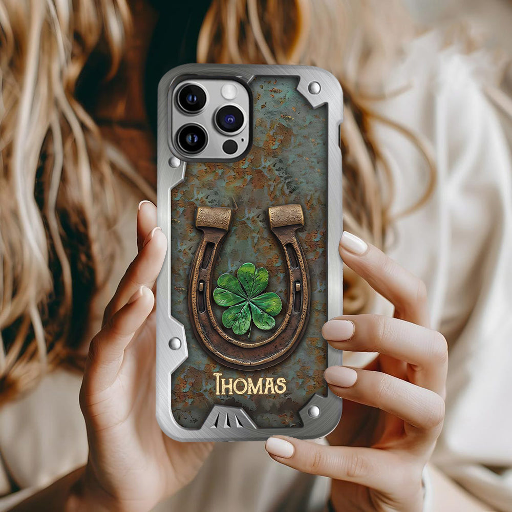 Lucky Horseshoe Shamrock - Personalized Horse Full Print Phone Case