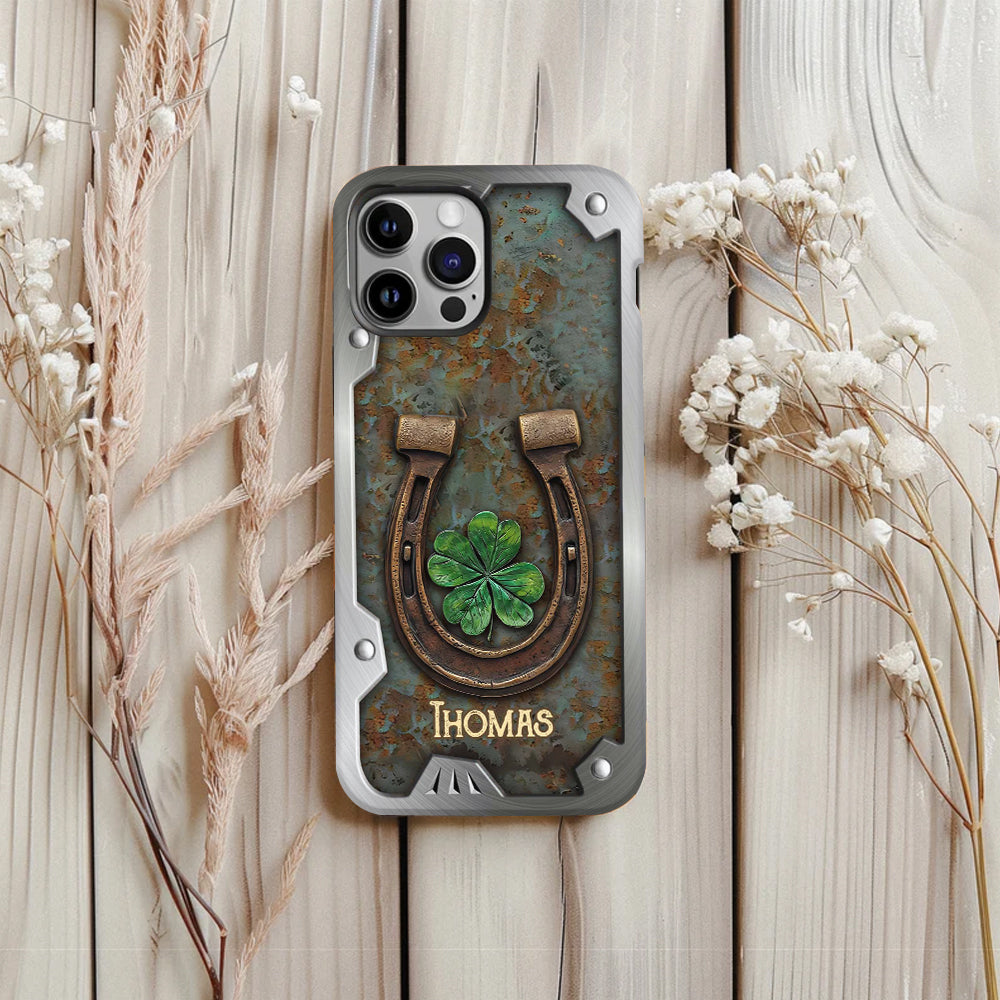 Lucky Horseshoe Shamrock - Personalized Horse Full Print Phone Case