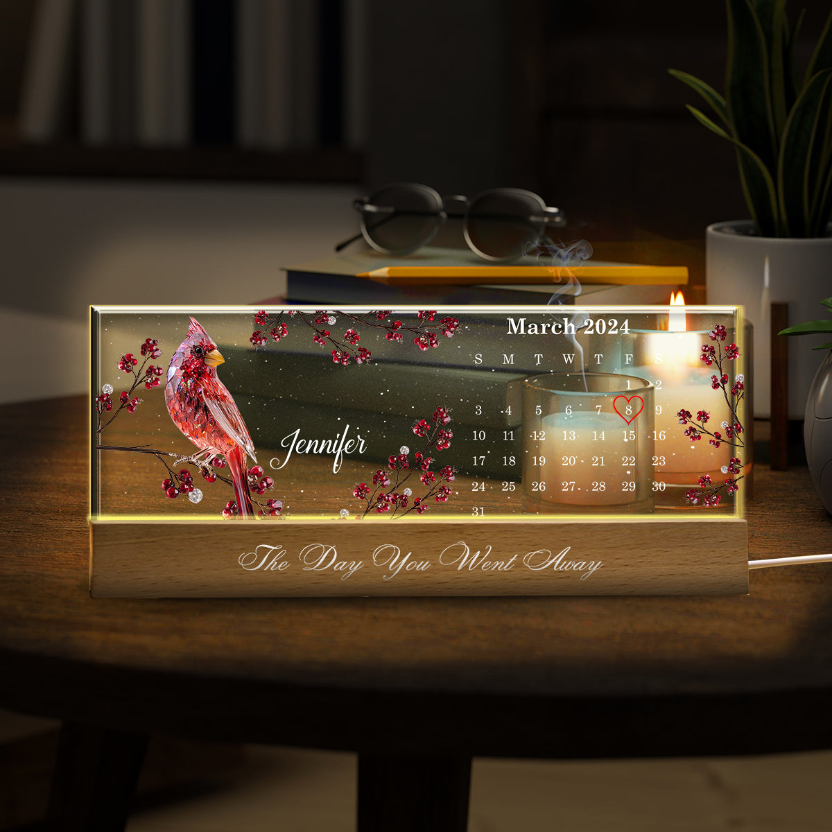 The Day You Went Away - Personalized Memorial Custom LED Night Light