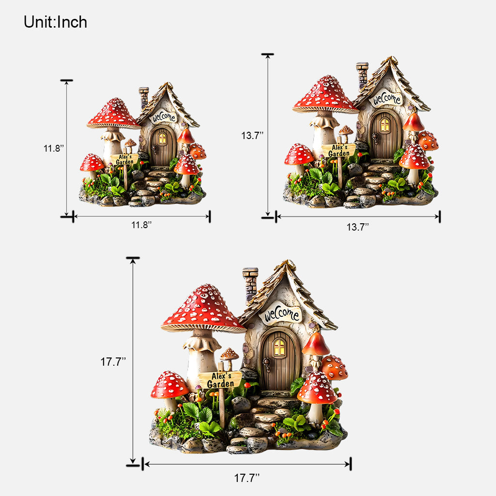 Mushroom Garden - Personalized Gardening Custom Shaped Wood Sign