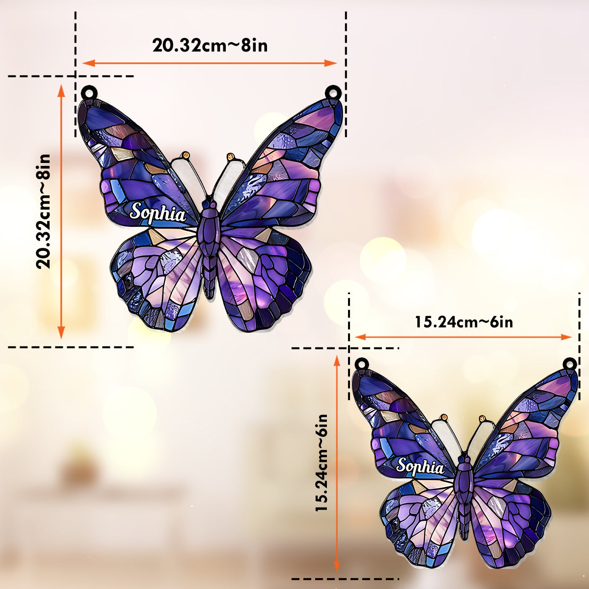 Beautifull Butterfly - Personalized Butterfly Window Hanging Suncatcher Ornament