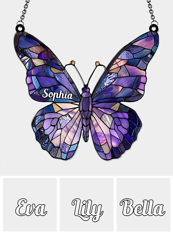Beautifull Butterfly - Personalized Butterfly Window Hanging Suncatcher Ornament