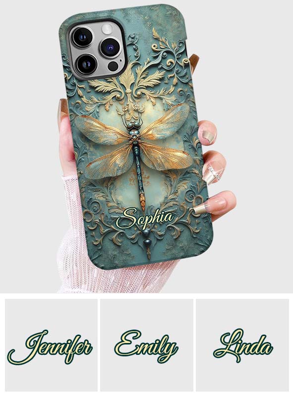 Superbe coque de téléphone personnalisée avec motif libellule - Motif libellule intégral