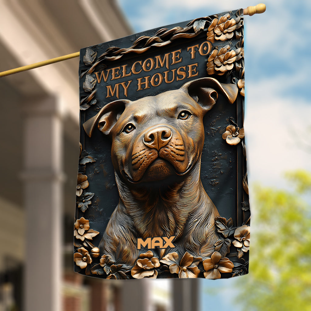 Strong Pitbull - Personalized Dog Garden Flag