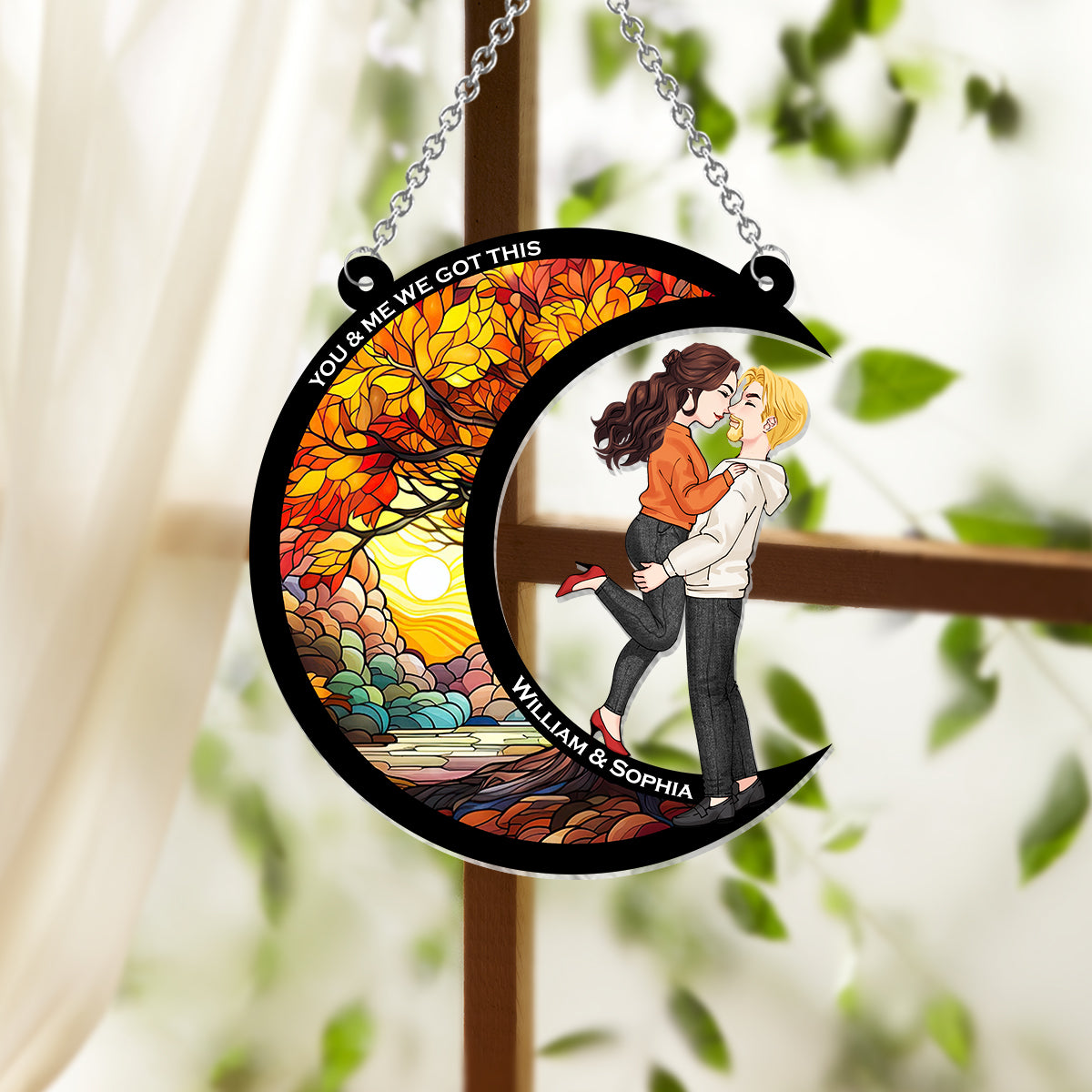 You & Me We Got This - Personalized Couple Window Hanging Suncatcher Ornament