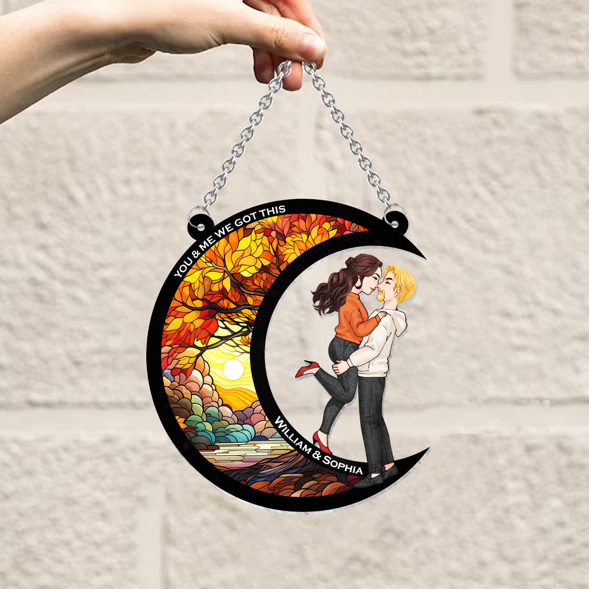 You & Me We Got This - Personalized Couple Window Hanging Suncatcher Ornament