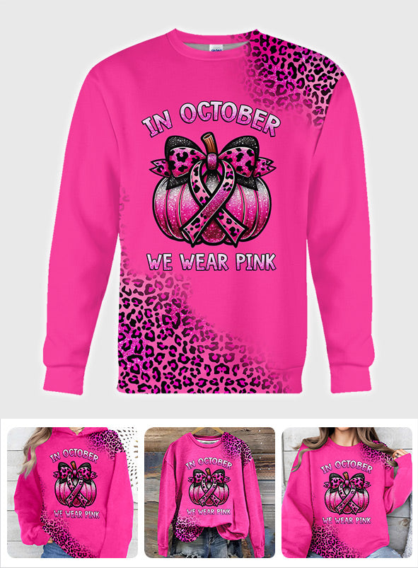 In October We Wear Pink - Breast Cancer Awareness All Over Shirt