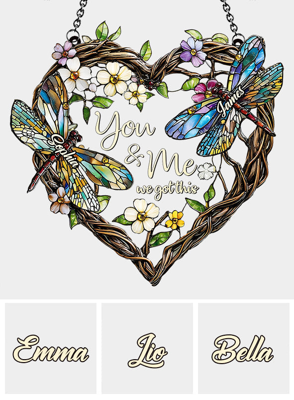 Couple de libellules - Décoration attrape-soleil personnalisée à suspendre à la fenêtre, représentant une libellule