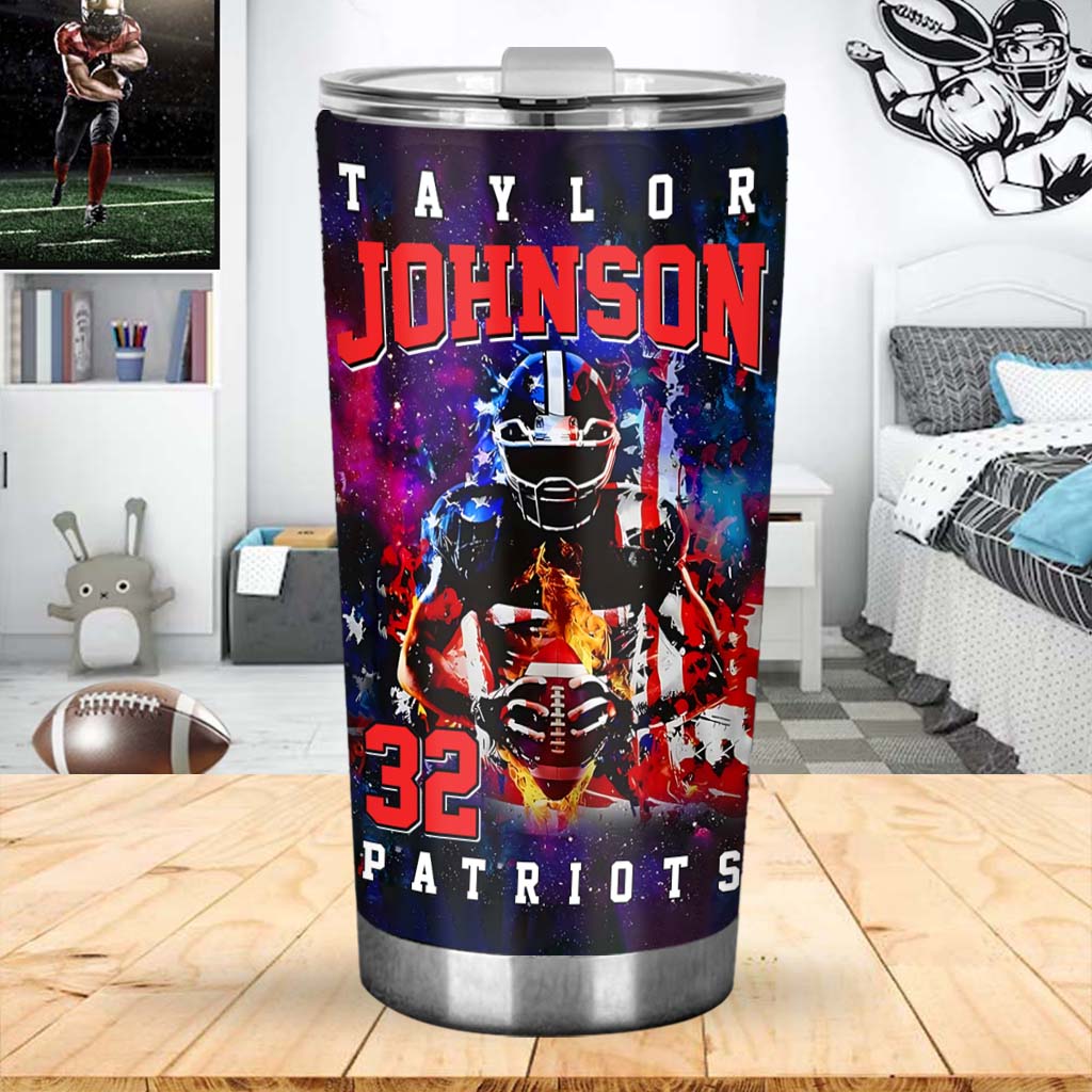 Any Name And Number - Personalized Football Tumbler