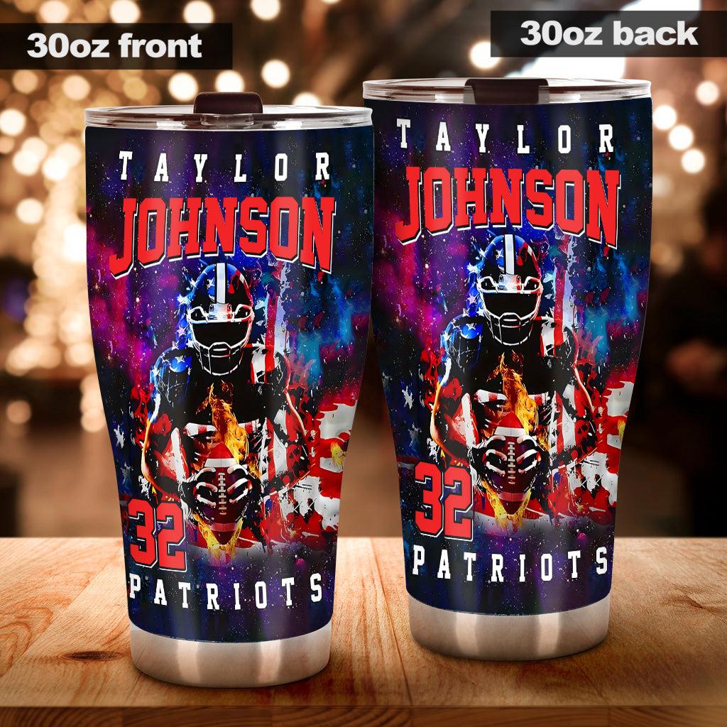 Any Name And Number - Personalized Football Tumbler
