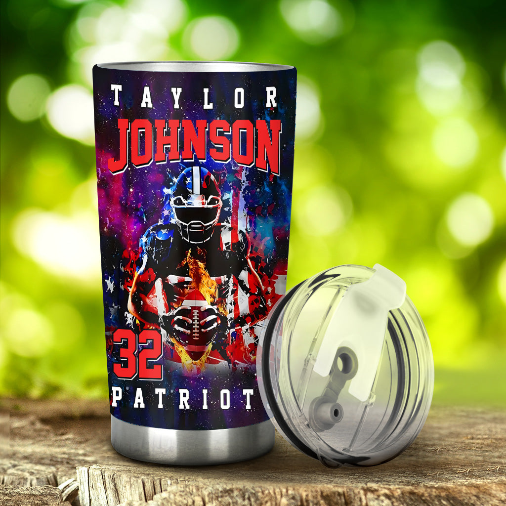 Any Name And Number - Personalized Football Tumbler