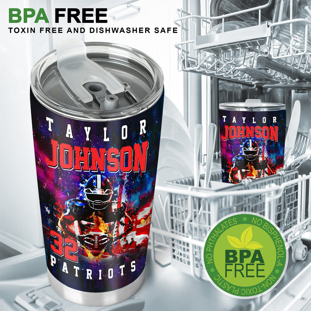Any Name And Number - Personalized Football Tumbler