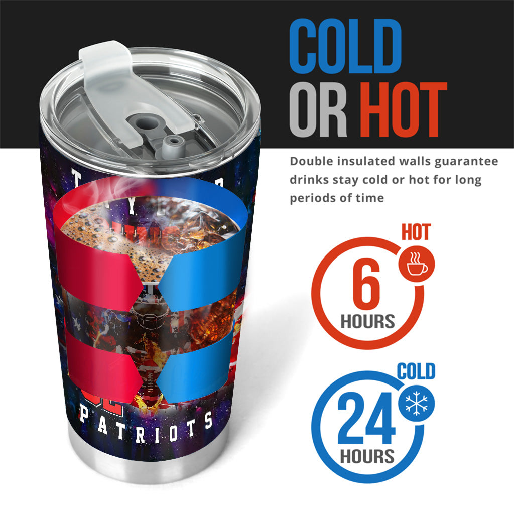 Any Name And Number - Personalized Football Tumbler