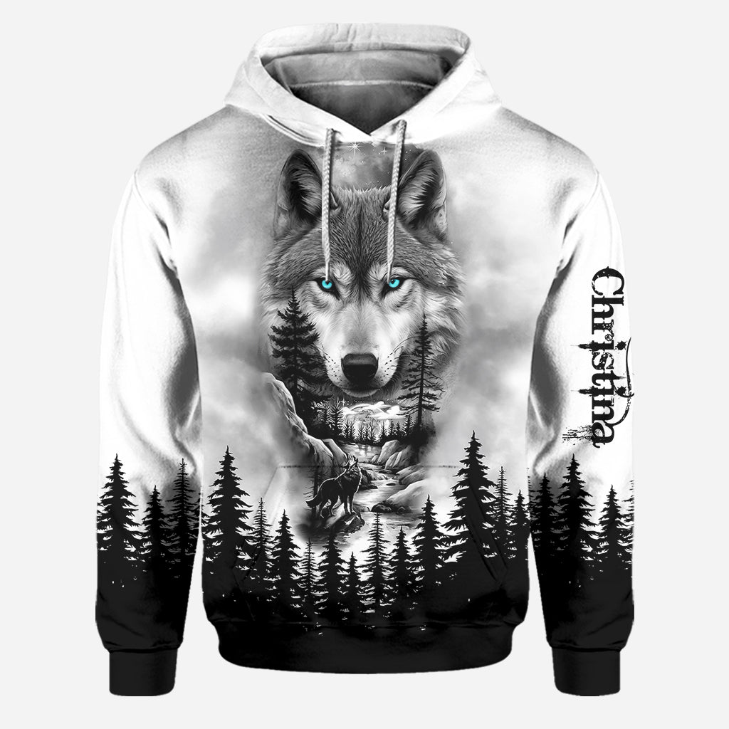 Wolf And Forest - Personalized Wolf Hoodie and Leggings