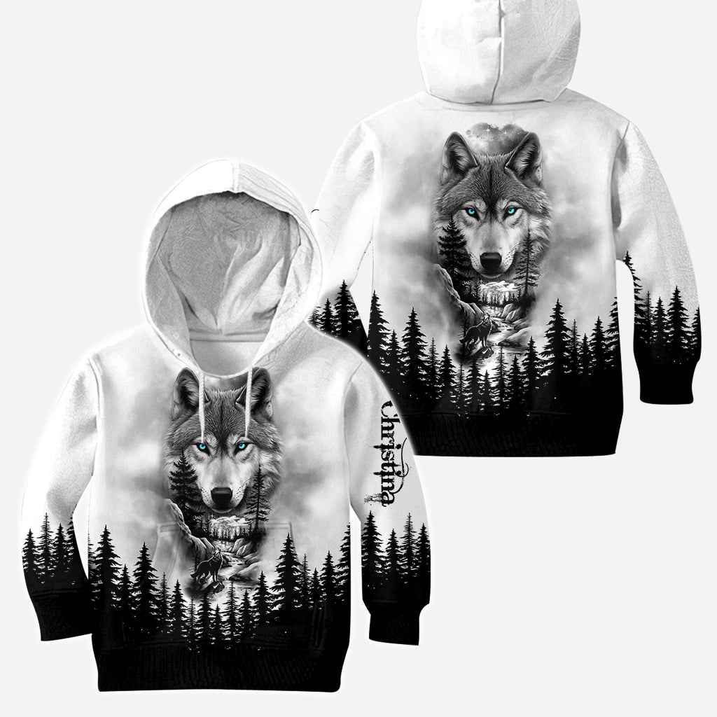 Wolf And Forest - Personalized Wolf Hoodie and Leggings